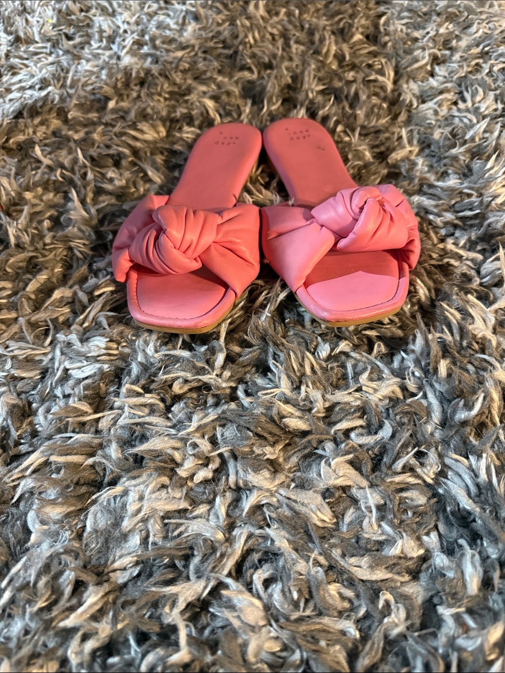 a new day Coral Pink Knotted Slide Sandals